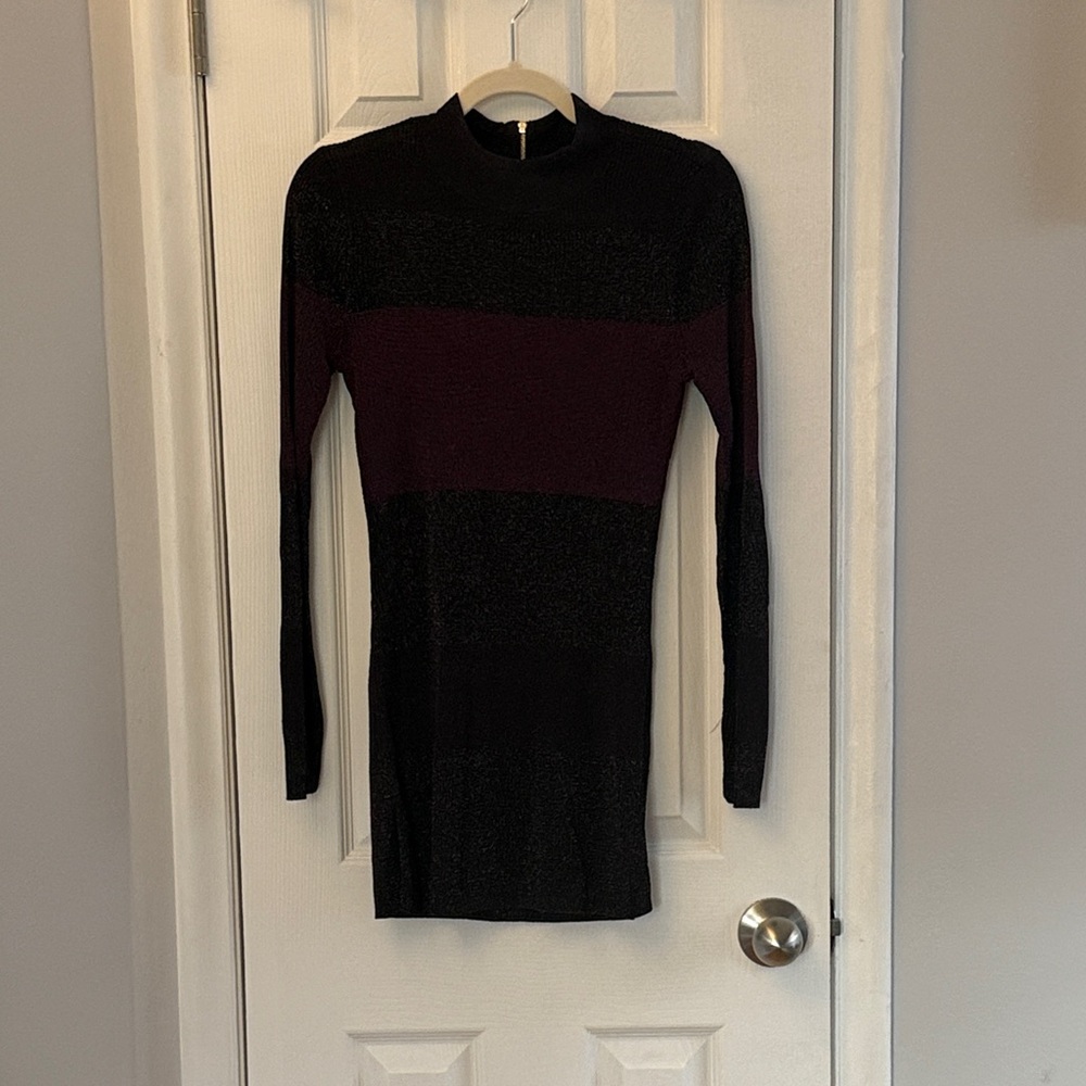 White House Black Market metallic colorblock sweater tunic